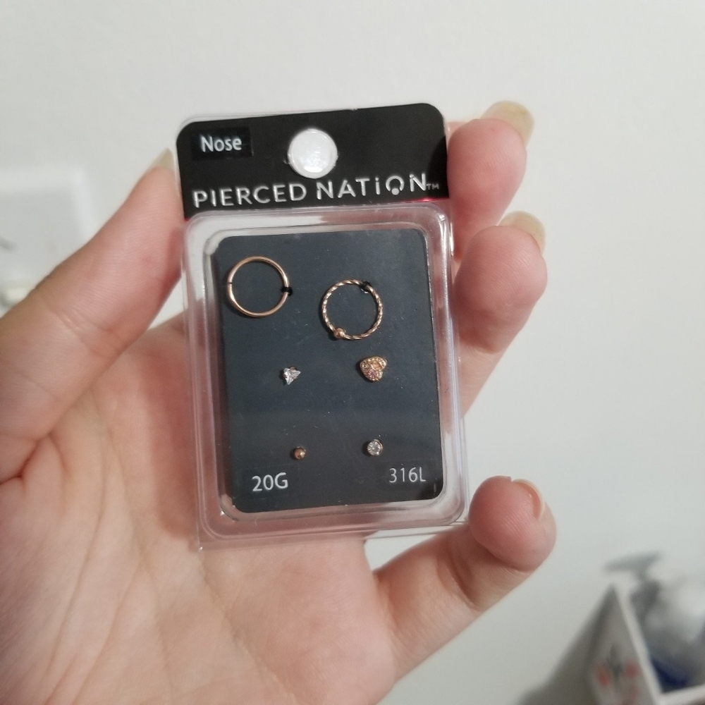 Rose Gold 20G Nostril Piercings